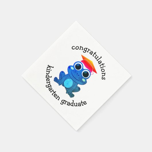 かわいいカエルカスタム幼稚園卒業紙 スタンダードカクテルナプキン (角)