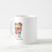 かわいいカエルカップル コーヒーマグカップ (正面左)