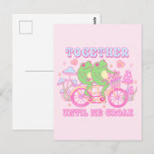 かわいいカエルカップル - 君が死ぬまで僕も死なない ポストカード (正面/裏面)