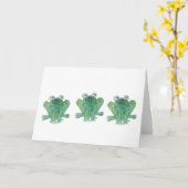 かわいいカエルカード カード (黄色い花)