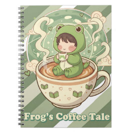 かわいいカエルコーヒーテイルデザイン ノートブック