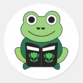 かわいいカエルステッカー ラウンドシール (正面)