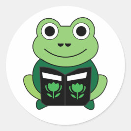 かわいいカエルステッカー ラウンドシール