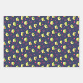 かわいいカエルハートラブパターンバレンタインデー ラッピングペーパーシート (正面2)