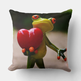 かわいいカエルハート枕 クッション