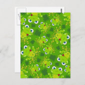 かわいいカエルパターン（の模様が）あるはがき ポストカード (正面/裏面)