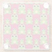 かわいいカエルパターン ガラスコースター (裏面)