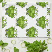 かわいいカエルパターン キッチンタオル (折り畳み)