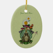 かわいいカエルプリンセスカスタマイズ可能オーナメント セラミックオーナメント (正面)