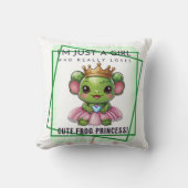 かわいいカエルプリンセスプリント クッション (正面)