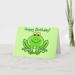 かわいいカエルホッピー誕生日おもしろいあいさつ カード