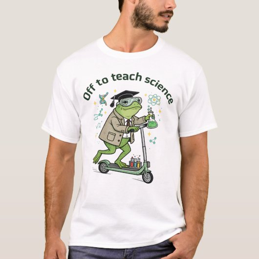 かわいいカエル先生 サイエンス ユーモア 教室 楽しい名言 Tシャツ (正面)
