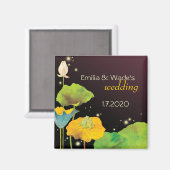 かわいいカエル夫婦の結婚式デートを救う マグネット (正面/裏面)