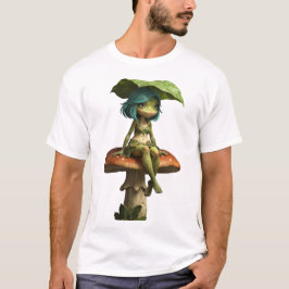 かわいいカエル女子のキノコTシャツ Tシャツ