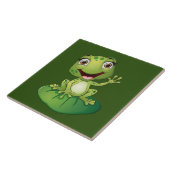 かわいいカエル好きの動物 タイル (側面)