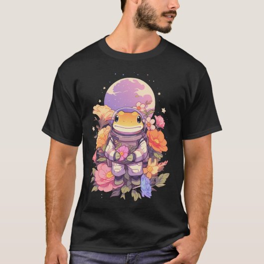 かわいいカエル宇宙飛行士 Tシャツ (正面)