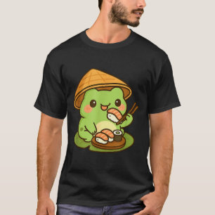 かわいいカエル寿司アニメギフト メンズ Tシャツ