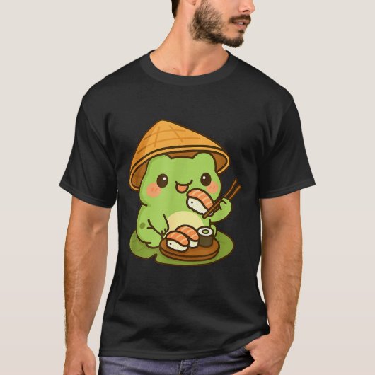 かわいいカエル寿司アニメギフト メンズ Tシャツ (正面)