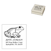 かわいいカエル差出人住所スタンプ ラバースタンプ (押印)