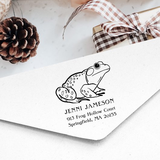 かわいいカエル差出人住所スタンプ ラバースタンプ