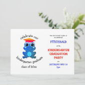 かわいいカエル幼稚園卒業パーティー 招待状 (スタンド正面)