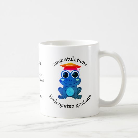 かわいいカエル幼稚園卒業 コーヒーマグカップ (右)