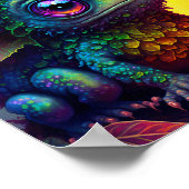 かわいいカエル怪獣ファンタジーアートポスター ポスター (角)