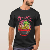 かわいいカエル日本のラーメン麺アニメカエル Tシャツ (正面)