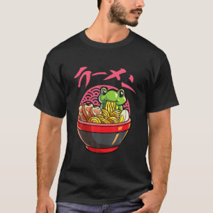 かわいいカエル日本のラーメン麺アニメカエル Tシャツ