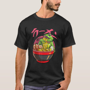 かわいいカエル日本のラーメン麺アニメカエル Tシャツ