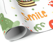 かわいいカエル柄スマイル文字ハッピーバースデー ラッピングペーパー (ロールコーナー)