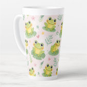 かわいいカエル柄 カフェラテマグ (左アングル)