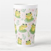 かわいいカエル柄 カフェラテマグ (正面)