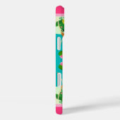 かわいいカエル柄 ピンク グリーン 名前入り Case-Mate iPhoneケース (裏面 / 右)