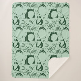 かわいいカエル毛布 – 悲しいカエル – ヴィンテージ シェルパブランケット