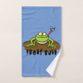 かわいいカエル漫画のタオルセット。 バスタオルセット (ハンドタオル)