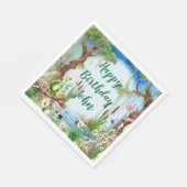 かわいいカエル王子の誕生日パーティー スタンダードランチョンナプキン (角)