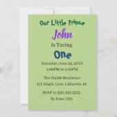 かわいいカエル王子の誕生日パーティー 招待状 (裏面)