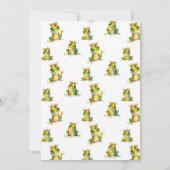 かわいいカエル王子の赤ちゃんシャワーを浴びる 招待状 (裏面)