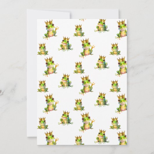 かわいいカエル王子の赤ちゃんシャワーを浴びる 招待状 (裏面)
