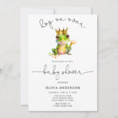 かわいいカエル王子の赤ちゃんシャワーを浴びる 招待状 (正面)