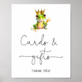 かわいいカエル王子ベビシャワーカードとギフト ポスター (正面)