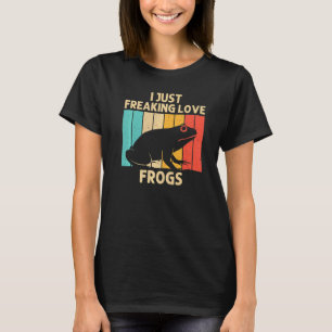 かわいいカエル男性への女性カエルのヒキガエル動物のタ柱 Tシャツ