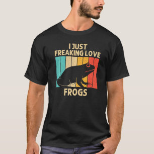 かわいいカエル男性への女性カエルのヒキガエル動物のタ柱 Tシャツ