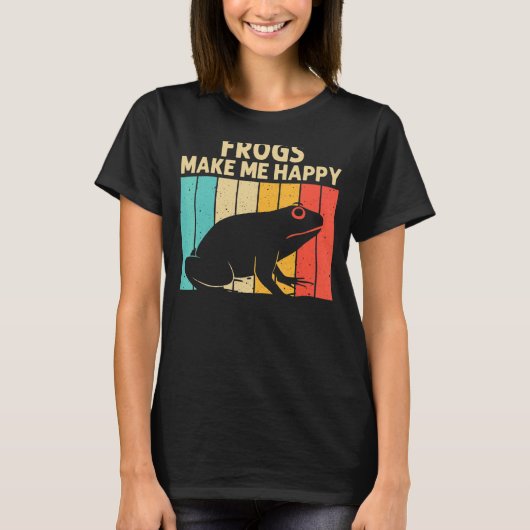 かわいいカエル男性への女性カエルのヒキガエル動物のタ柱 Tシャツ (正面)