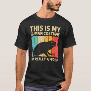 かわいいカエル男性への女性カエルのヒキガエル動物のタ柱 Tシャツ