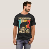 かわいいカエル男性への女性カエルのヒキガエル動物のタ柱 Tシャツ (正面フル)