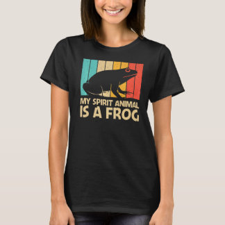 かわいいカエル男性への女性カエルのヒキガエル動物のタ柱 Tシャツ