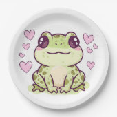 かわいいカエル紙プレート ペーパープレート (正面)