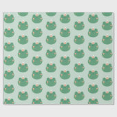 かわいいカエル緑の包み紙 ラッピングペーパー (フラット)